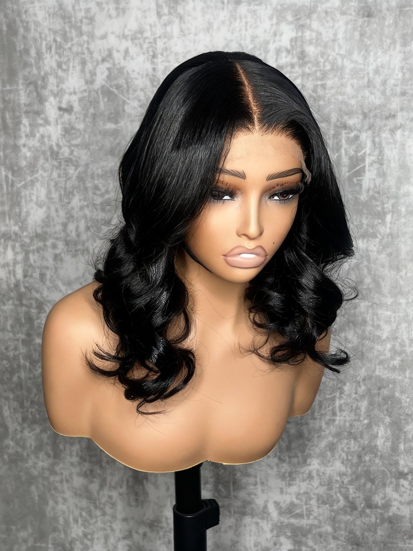 14” Jet Black Body Wave Bob Unit